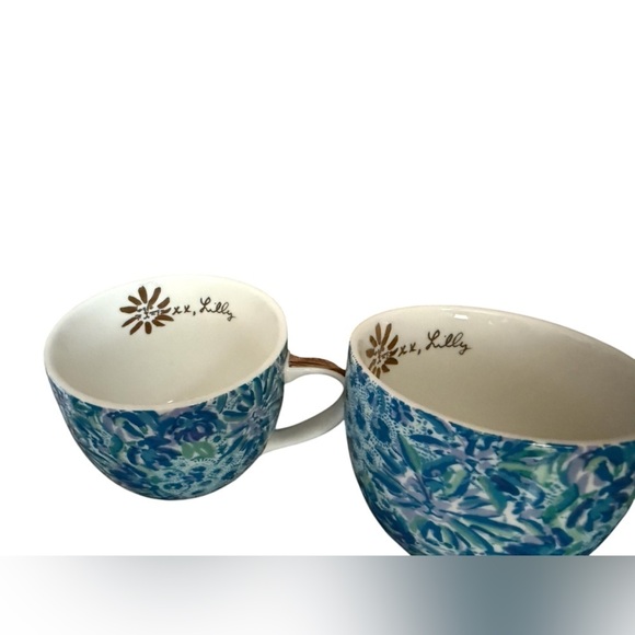 Lilly Pulitzer blue lion coffee mug set - Picture 3 of 5